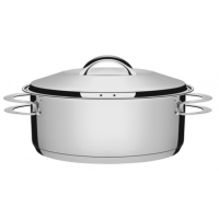 Caçarola Tramontina Solar Rasa em Aço Inox Fundo Triplo com Tampa e Alças 28 cm 7,1 L - ref 62503280