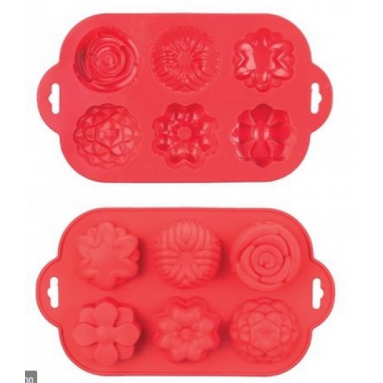 Forma Cupcake Decorada Art House Silicone 6 Lugares - ref ZU231