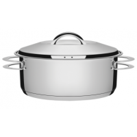 Caçarola Tramontina Solar Rasa em Aço Inox Fundo Triplo com Tampa e Alças 20 cm 2,9 L - ref 62503200