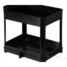 Escorredor de Louças Duplo Fly Paramount 40,5 × 32 × 36,5 cm Preto - ref 4627