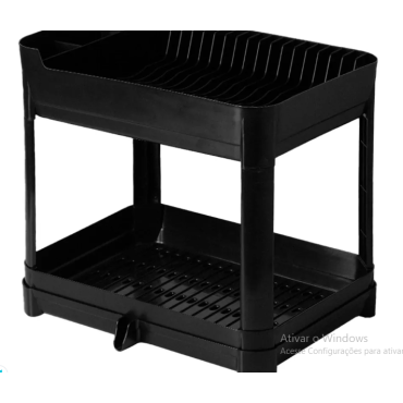Escorredor de Louças Duplo Fly Paramount 40,5 × 32 × 36,5 cm Preto - ref 4627