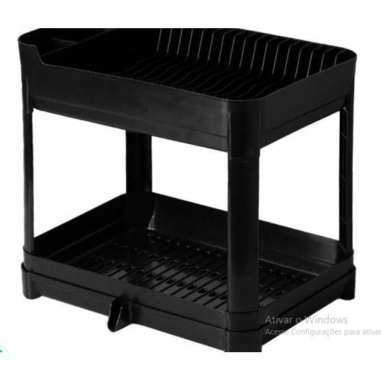Escorredor de Louças Duplo Fly Paramount 40,5 × 32 × 36,5 cm Preto - ref 4627