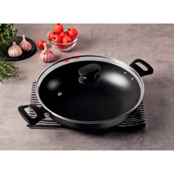 Panela Wok Loreto Tramontina em Aluminio Grafite28cm 3,3L - ref 27817120