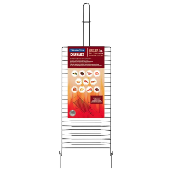 Grelha Tramontina Churrasco em Aço Inox 42x23 cm - ref 26480004