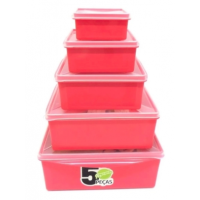 Conjunto de Potes Organizador Multiúso Quadrado Baixo 5 peças cores sortidas - ref 677-2