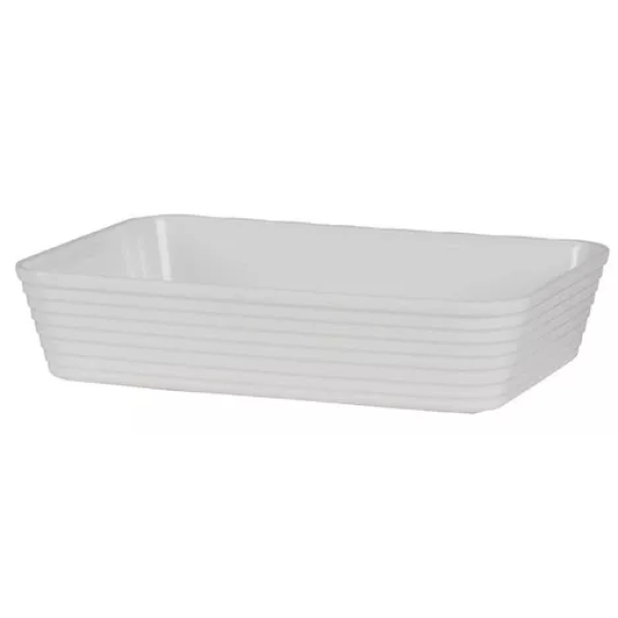 Travessa Retangular Com Friso Le Chef Paramount Branca 27,5x19x6cm - ref 1823