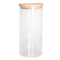 Pote Mantimento Vidro Borossilicato com Tampa em Bambu 1,4L - ref 29951