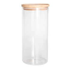 Pote Mantimento Vidro Borossilicato com Tampa em Bambu 1,4L - ref 29951