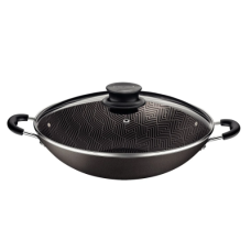 Wok Tramontina Paris em Alumínio com Revestimento Interno e Externo em Antiaderente Starflon Max Chumbo com Tampa de Vidro 32 cm 4,4 L