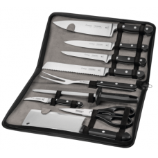 Kit Chef Tramontina em Aço Inox Cabo de Policarbonato e Fibra de Vidro com Estojo 10 Peças - ref 24099021