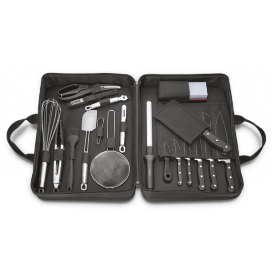 Kit para Chefs Tramontina Century com Lâminas em Aço Inox e Cabos de Policarbonato e Fibra de Vidro com Maleta 20 Peças