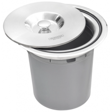 Lixeira de Embutir Tramontina Clean Round em Aço Inox com Balde Plástico 5 L - ref 94518005