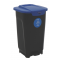 Lixeira Tramontina T-Force Coleta Seletiva Papel 50L em Polipropileno Preto e Azul - ref 92813709