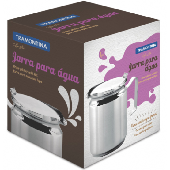 Jarra Tramontina para Água em Aço Inox com Tampa 14,1 cm 2,8 L - ref 5515