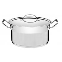 Caçarola Tramontina Professional Funda em Aço Inox Fundo Triplo Com Tampa Plana Detalhe Satinado 20 cm 3,6 L - ref 62624200