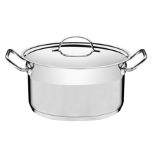 Caçarola Tramontina Professional Funda em Aço Inox Fundo Triplo Com Tampa Plana Detalhe Satinado 20 cm 3,6 L - ref 62624200