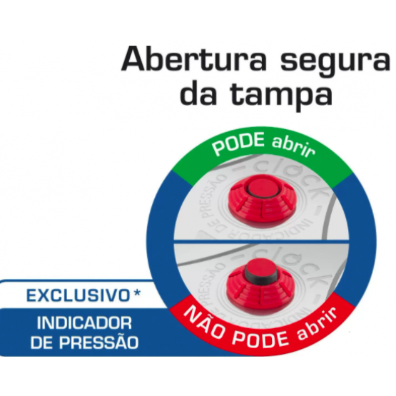 Panela de Pressão Antiaderente Clock 4,5 Litros Vermelha - ref 831