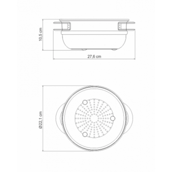 Cozi Vapore Tramontina Solar em Aço Inox com Alças 20 cm 3,2 L - ref 62510200