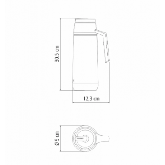 Garrafa Térmica Tramontina Exata em Aço Inox com Ampola de Aço 1 L - ref 61640400