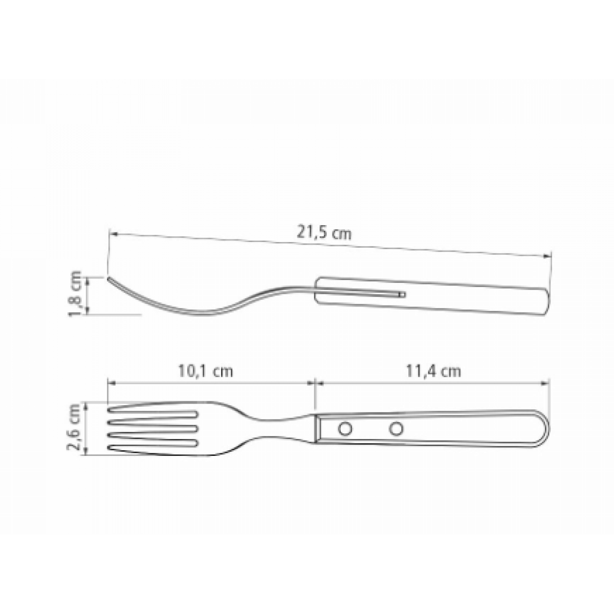 Garfo para Sobremesa com Lâmina em Aço Inox e Cabo em Madeira da Linha  Polywood - 21105470 - TRAMONTINA P9781750 - Garfo para Sobremesa com Lâmina  em Aço Inox e Cabo em