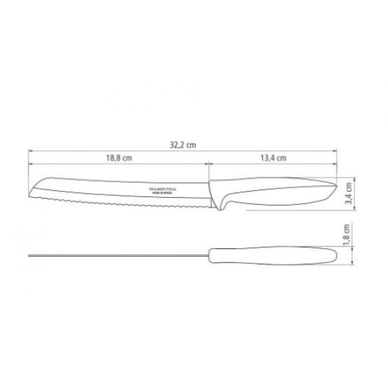 Faca Para Pão Tramontina Plenus - ref 23422008