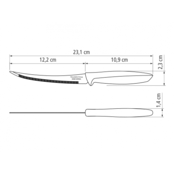 Faca para Tomate Tramontina Plenus com Lâmina em Aço Inox e Cabo de Polipropileno Preta 5