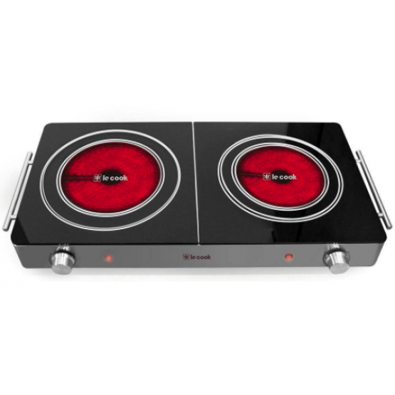 CookTop LeCook Portátil 2 Bocas Vitro cerâmica - ref LC1704