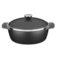 Caçarola Tramontina Lyon em Alumínio Starflon T5 com Tampa Preta 30 cm 6,8 L - ref 20960030