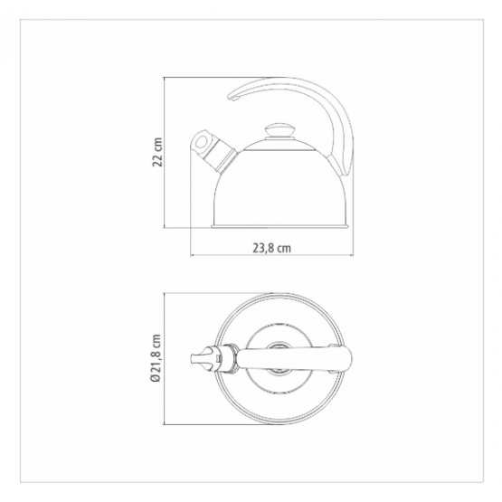 Chaleira Tramontina com Apito em Aço Inox Cabo Preto 3 L - ref 61483023