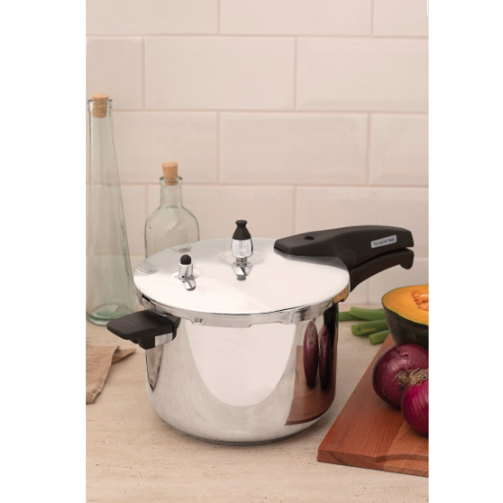 Panela de Pressão Tramontina Allegra em Aço Inox Fundo Triplo 22 cm 6 L - ref 62676220