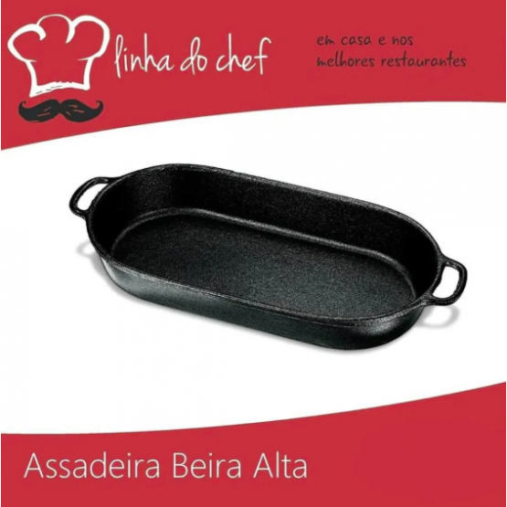 Assadeira De Ferro Fumil Oval Beira Alta 46x24x7cm - ref 446