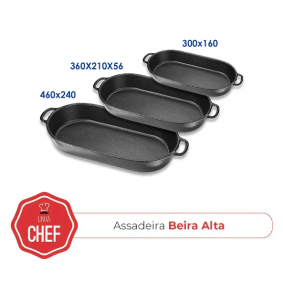 Assadeira De Ferro Fumil Oval Beira Alta 36x21 cm - ref 403