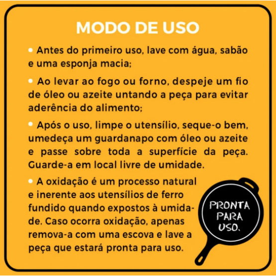 Caçarola De Ferro Fumil Com Tampa e Alça de Madeira 3L - ref  233