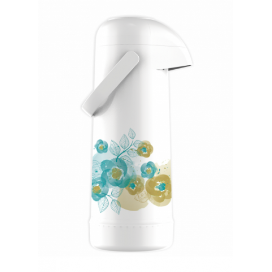 Garrafa Térmica Termolar Magic Pump 1L Aqua Floral - ref 8700AQUA